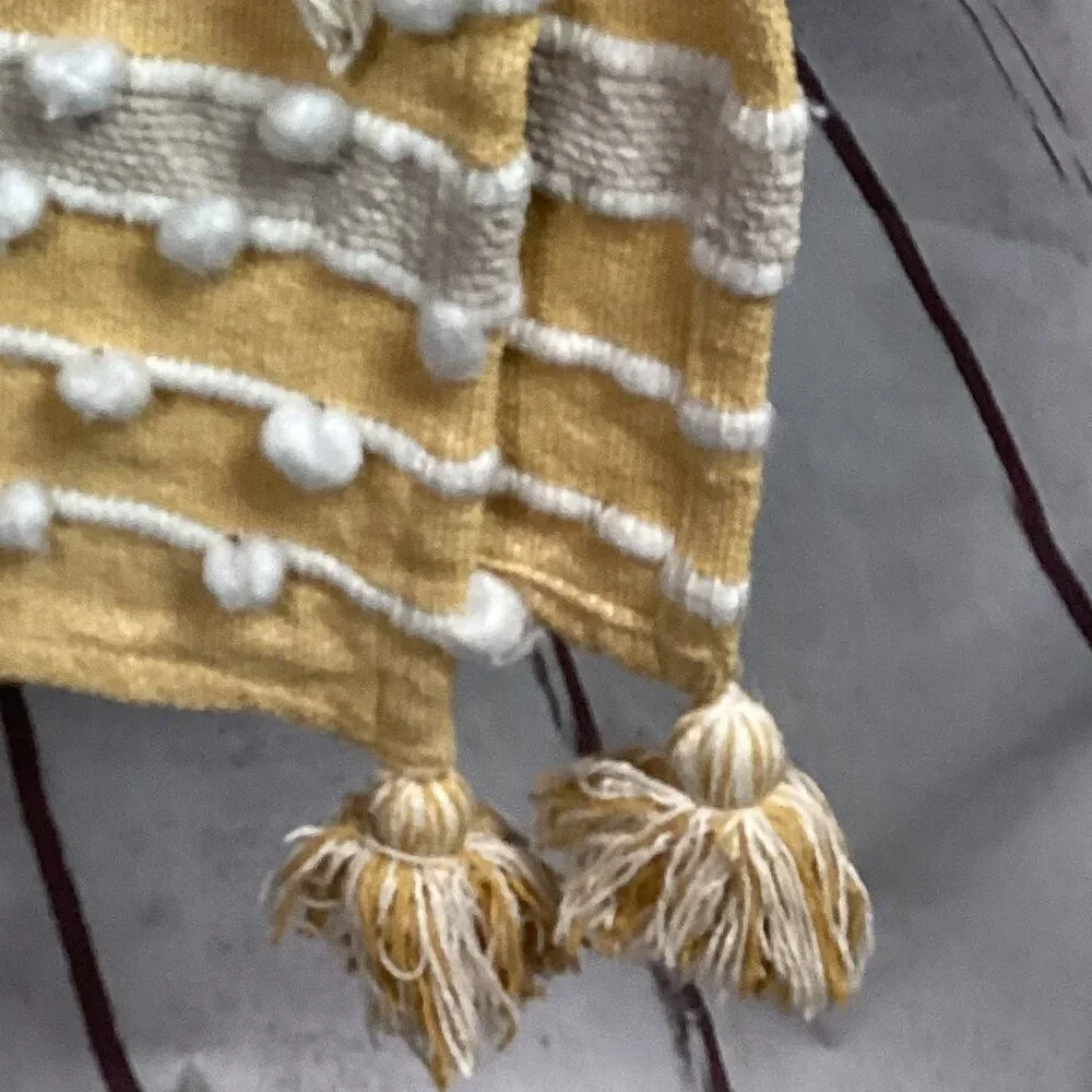 C&C California Yellow Cream Plush Decorative Throw
